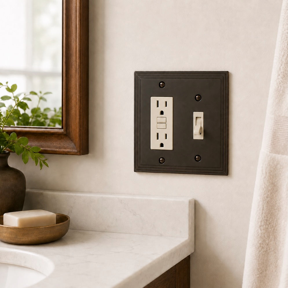 Cosmas 25077-ORB Oil Rubbed Bronze Single Toggle / GFCI Decora Combo