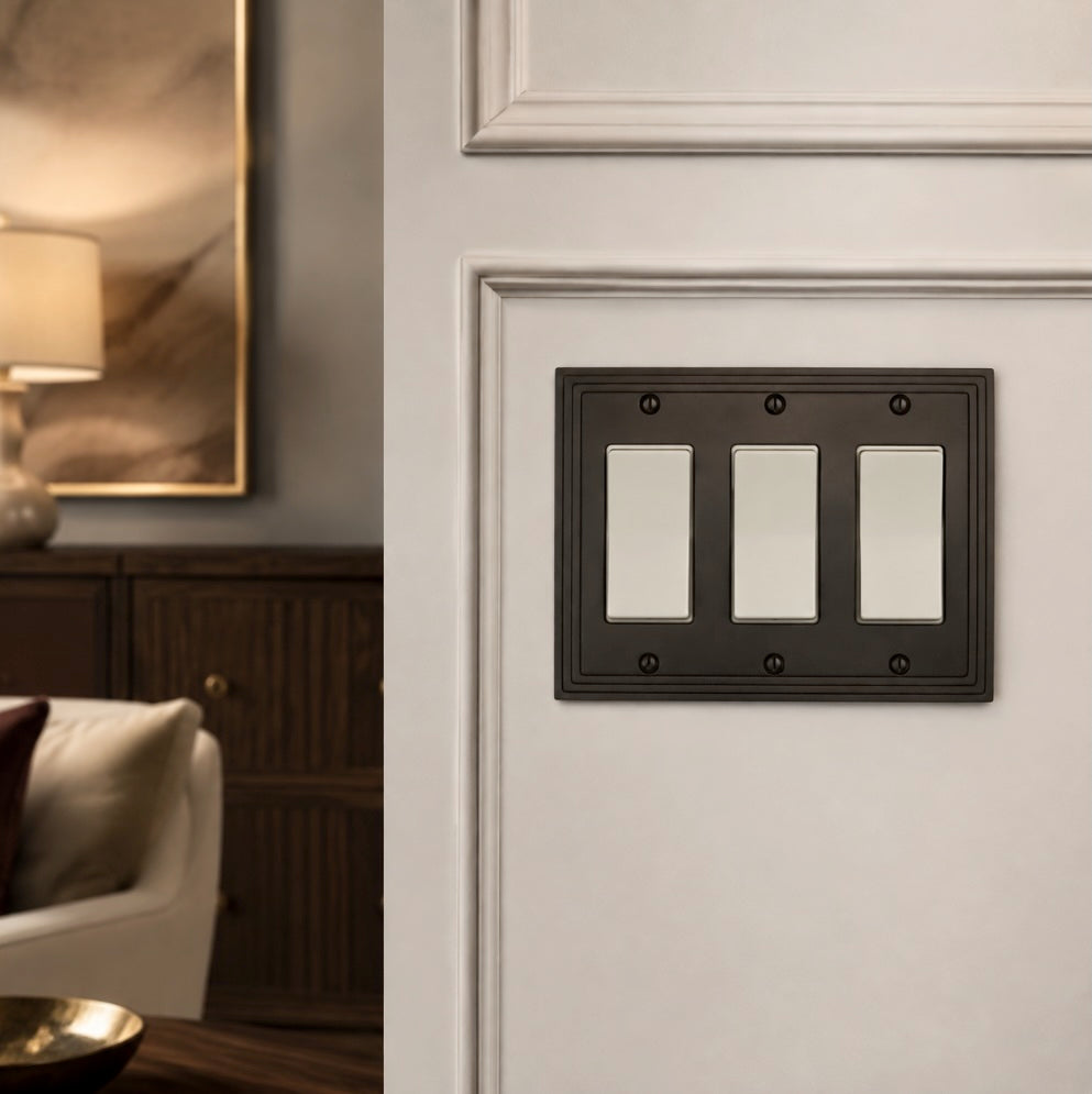Cosmas 25084-ORB Oil Rubbed Bronze Triple GFCI / Decora Wall Plate