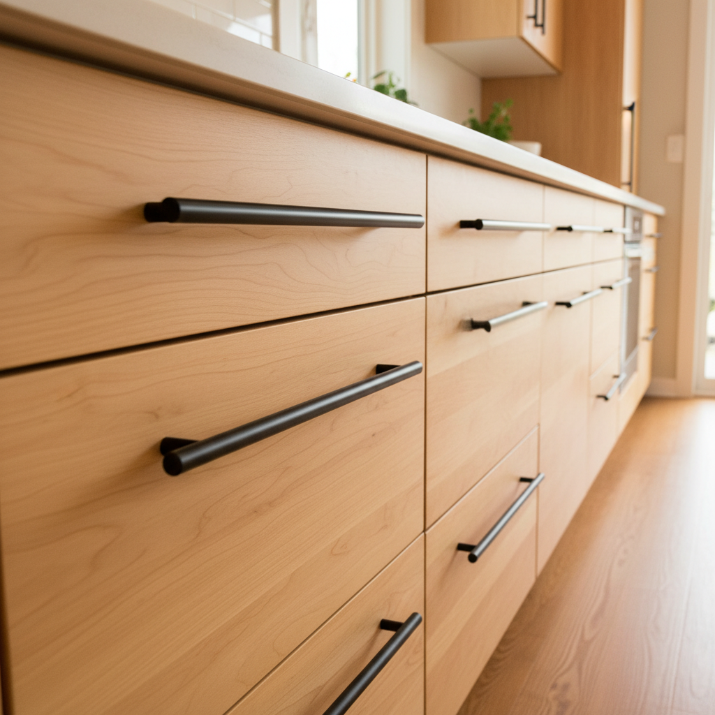 Cosmas 305-192FB Flat Black Euro Style Bar Pull