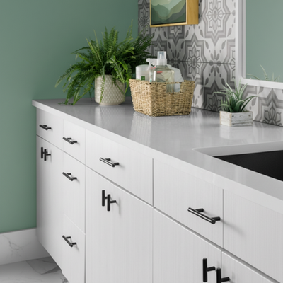 Cosmas 305-2.5FB Flat Black Euro Style Bar Pull