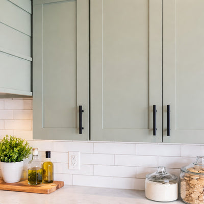 Cosmas 305-030FB Flat Black Euro Style Bar Pull