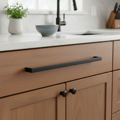 Cosmas 3133-224FB Flat Black Cabinet Pull
