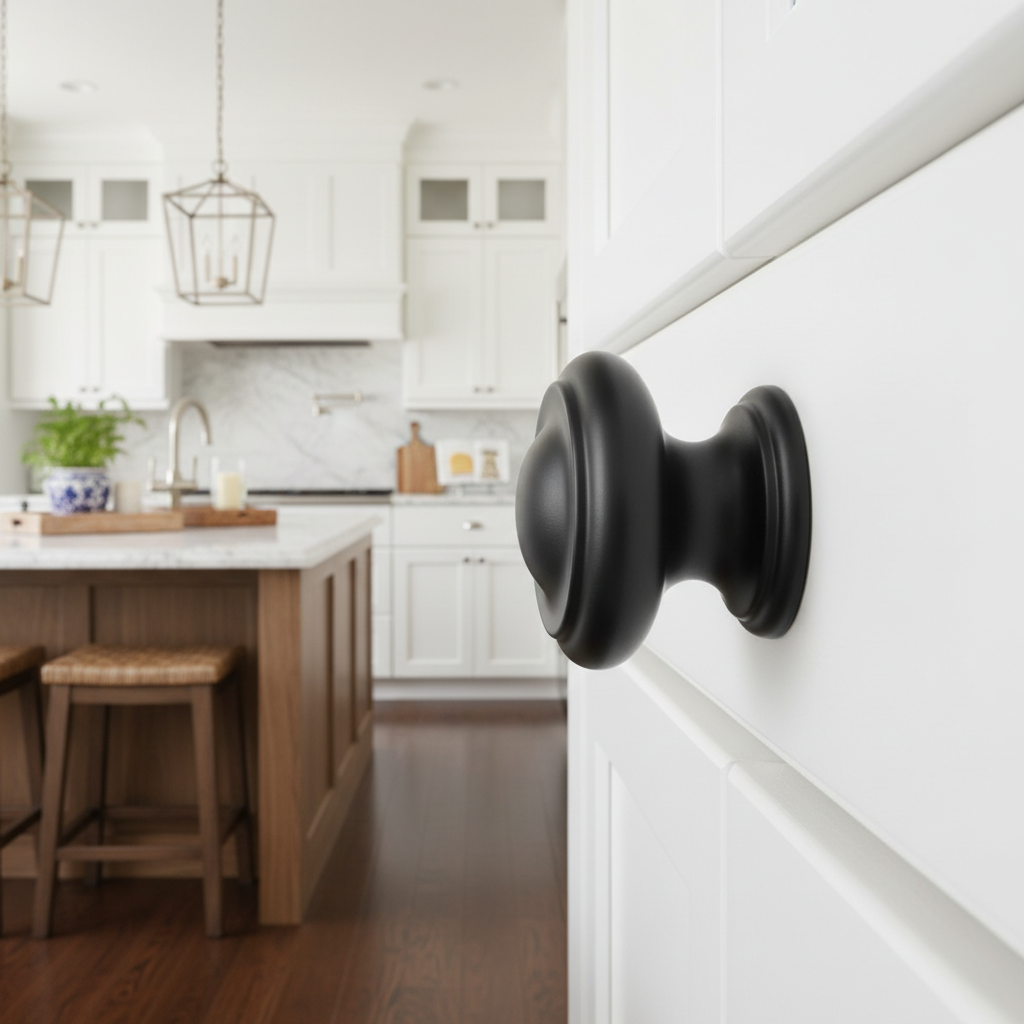 Cosmas 3317FB Flat Black Cabinet Knob
