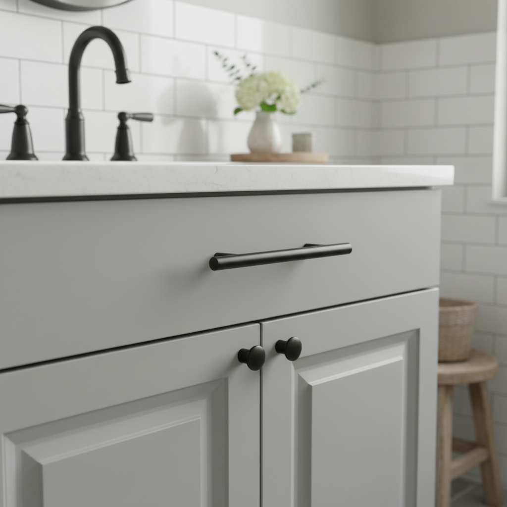 Cosmas 404-2.5FB Flat Black Slim Line Euro Style Bar Pull