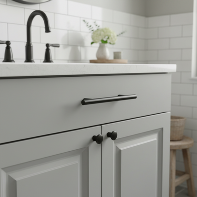 Cosmas 404-2.5FB Flat Black Slim Line Euro Style Bar Pull