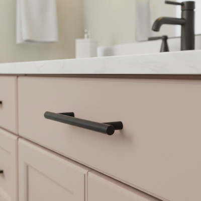 Cosmas 404-2.5FB Flat Black Slim Line Euro Style Bar Pull