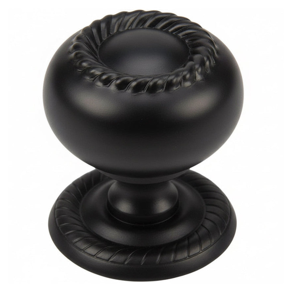 Cosmas 4040FB Flat Black Cabinet Knob and Backplate