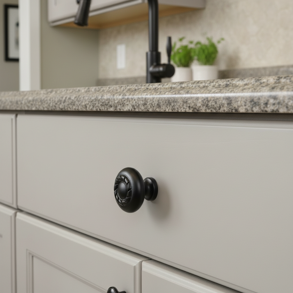 Cosmas 4113FB Flat Black Rope Cabinet Knob