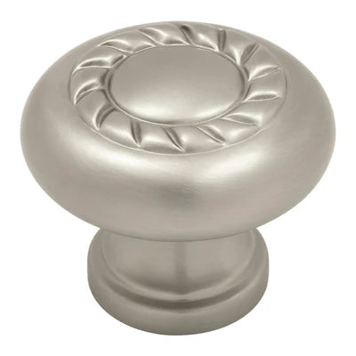 Satin nickel rope cabinet knob