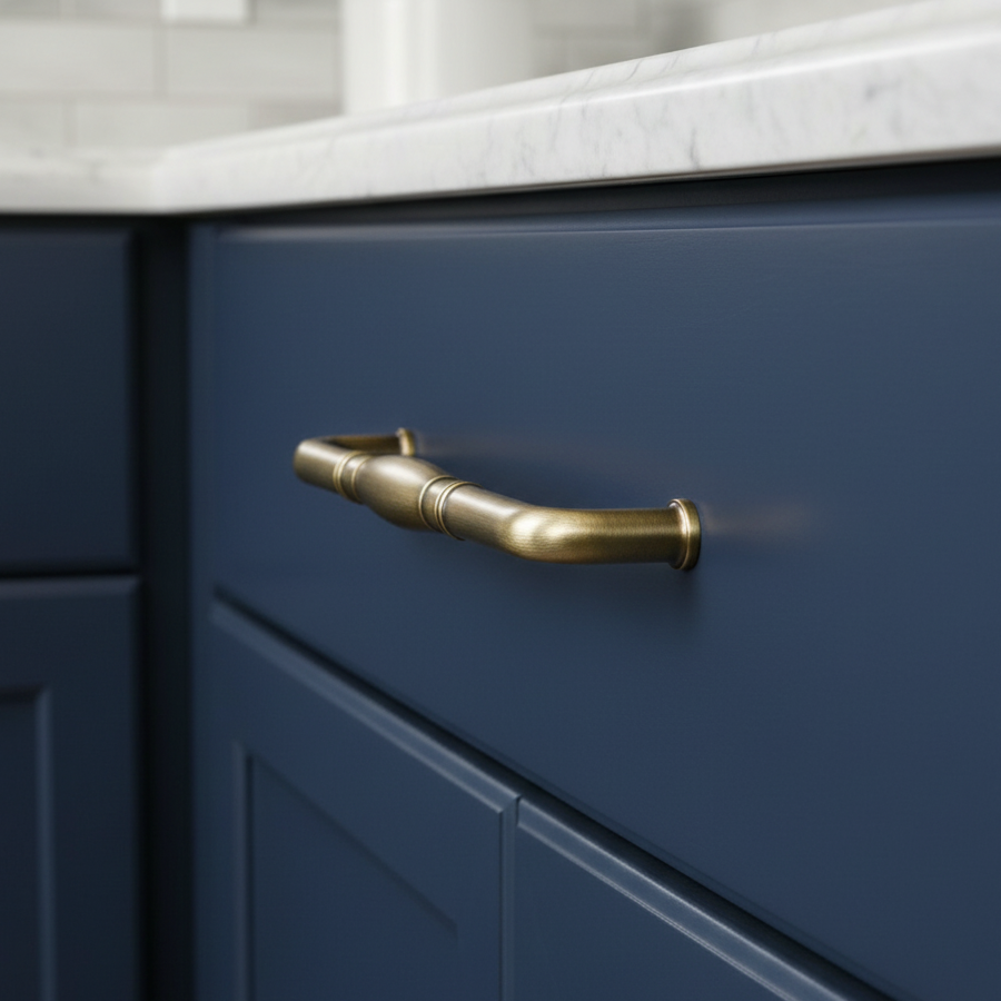 Cosmas 4313-128BAB Brushed Antique Brass Cabinet Pull