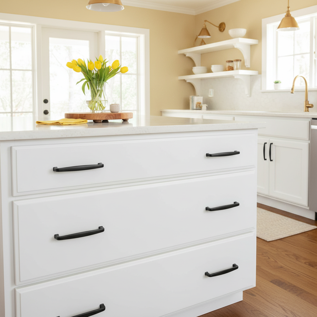 Cosmas 4392-128FB Flat Black Cabinet Pull