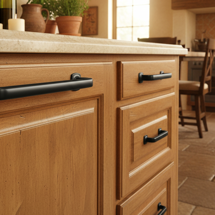 Cosmas 4396-128FB Flat Black Cabinet Pull