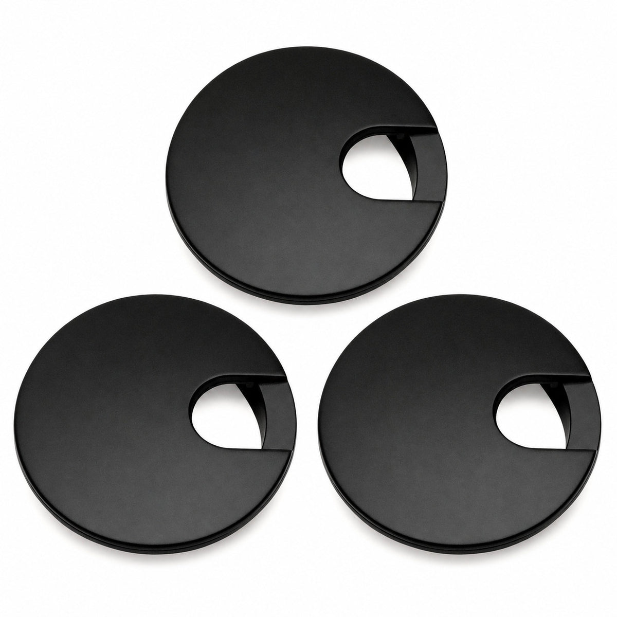 Cosmas 50203FB Flat Black Metal Desk Grommet