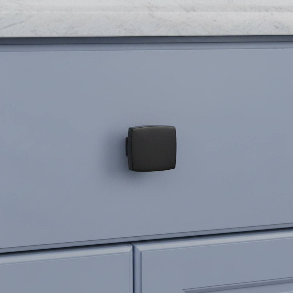 Cosmas 5232FB Flat Black Square Contemporary Cabinet Knob
