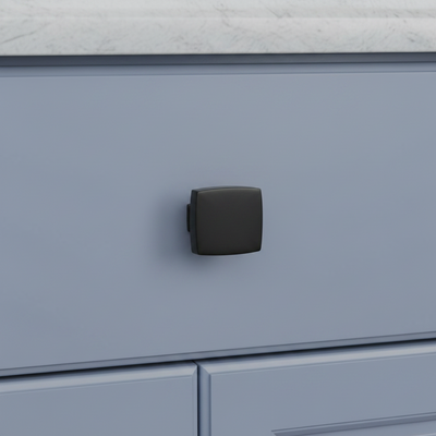 Cosmas 5232FB Flat Black Square Contemporary Cabinet Knob
