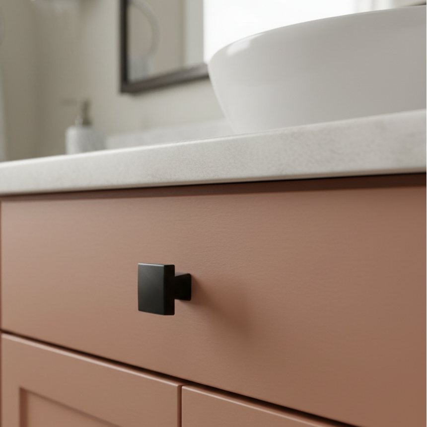 Cosmas 5233FB Flat Black Square Contemporary Cabinet Knob