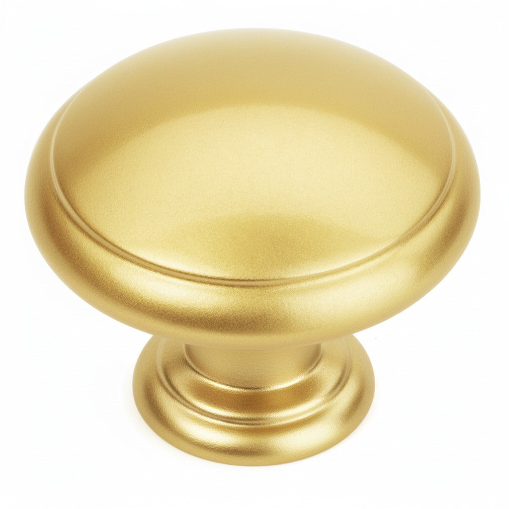 Cosmas 5422BB Brushed Brass Cabinet Knob on a white background