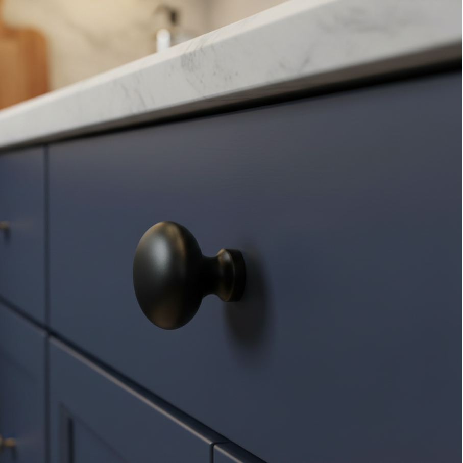 Cosmas 6021FB Flat Black Small Oval Cabinet Knob