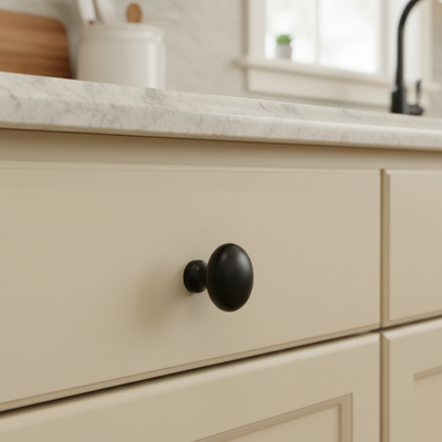 Cosmas 6022FB Flat Black Large Oval Cabinet Knob