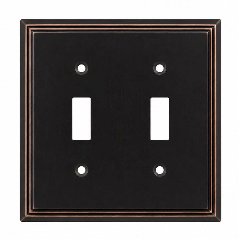 Cosmas 65004-ORB Oil Rubbed Bronze Double Toggle Switchplate Cover