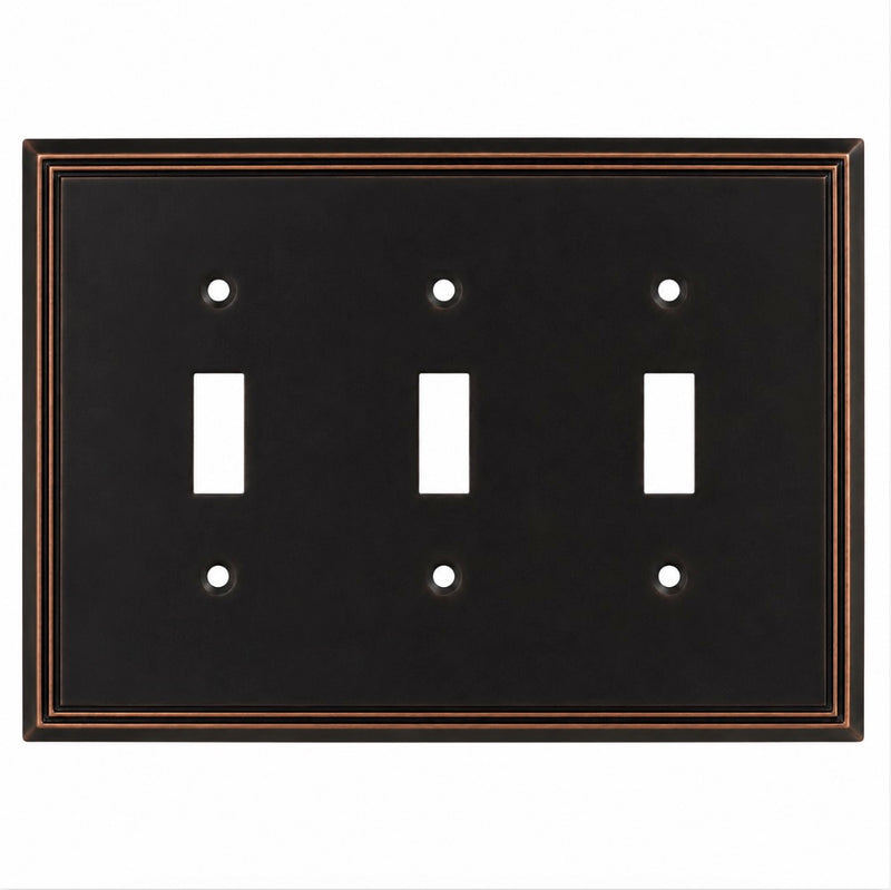 Cosmas 65005-ORB Oil Rubbed Bronze Triple Toggle Switchplate Cover
