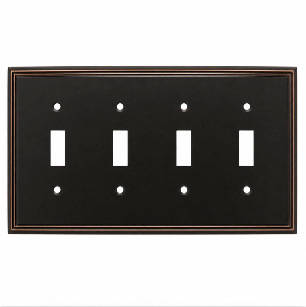 Cosmas 65006-ORB Oil Rubbed Bronze Quad Toggle Switchplate Cover