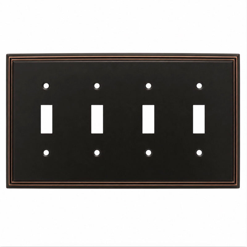 Cosmas 65006-ORB Oil Rubbed Bronze Quad Toggle Switchplate Cover