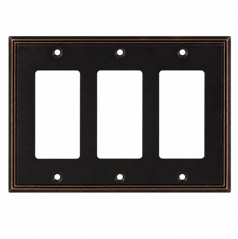 Cosmas 65070-ORB Oil Rubbed Bronze Triple GFCI / Decora Wall Plate