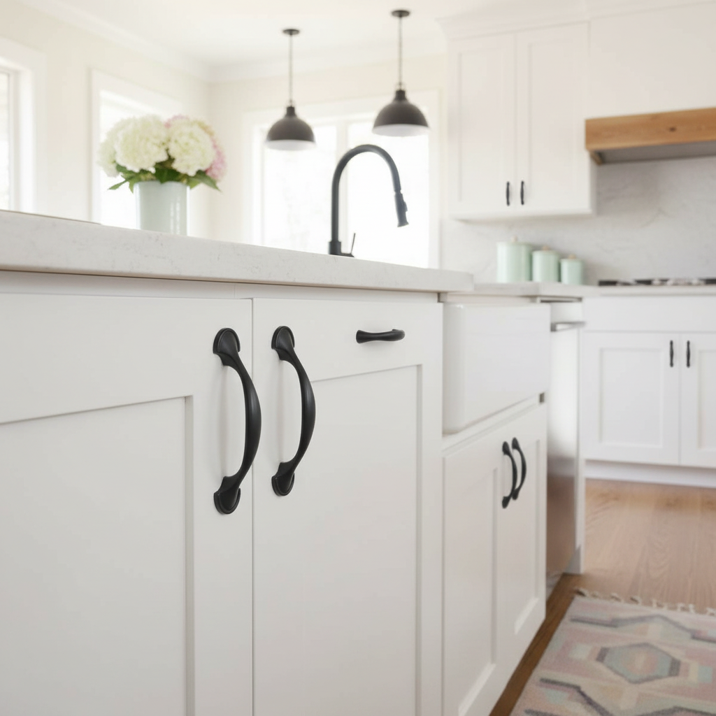 Cosmas 6632FB Flat Black Cabinet Pull