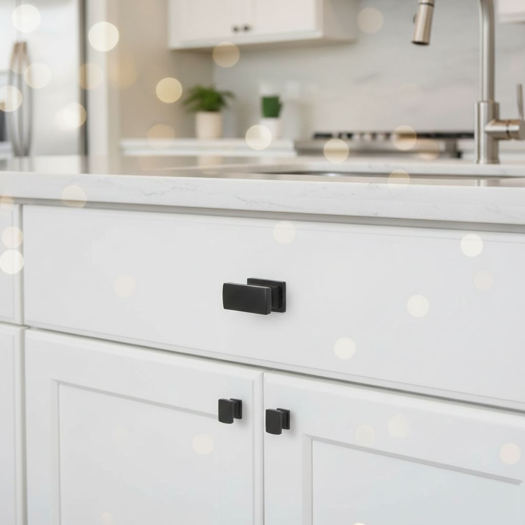 Cosmas 701FB Flat Black Contemporary Cabinet Knob