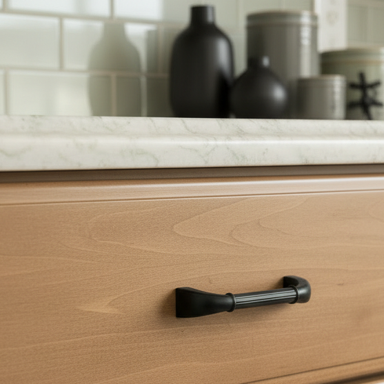 Cosmas 7714-96FB Flat Black Cabinet Pull