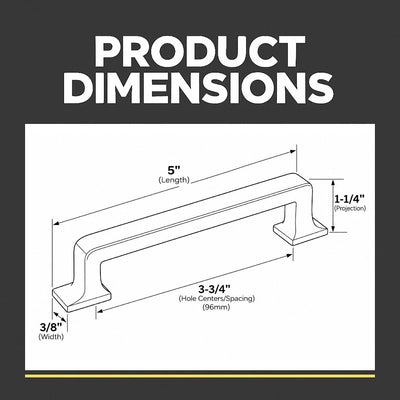 Cosmas 8102FB Flat Black Cabinet Pull
