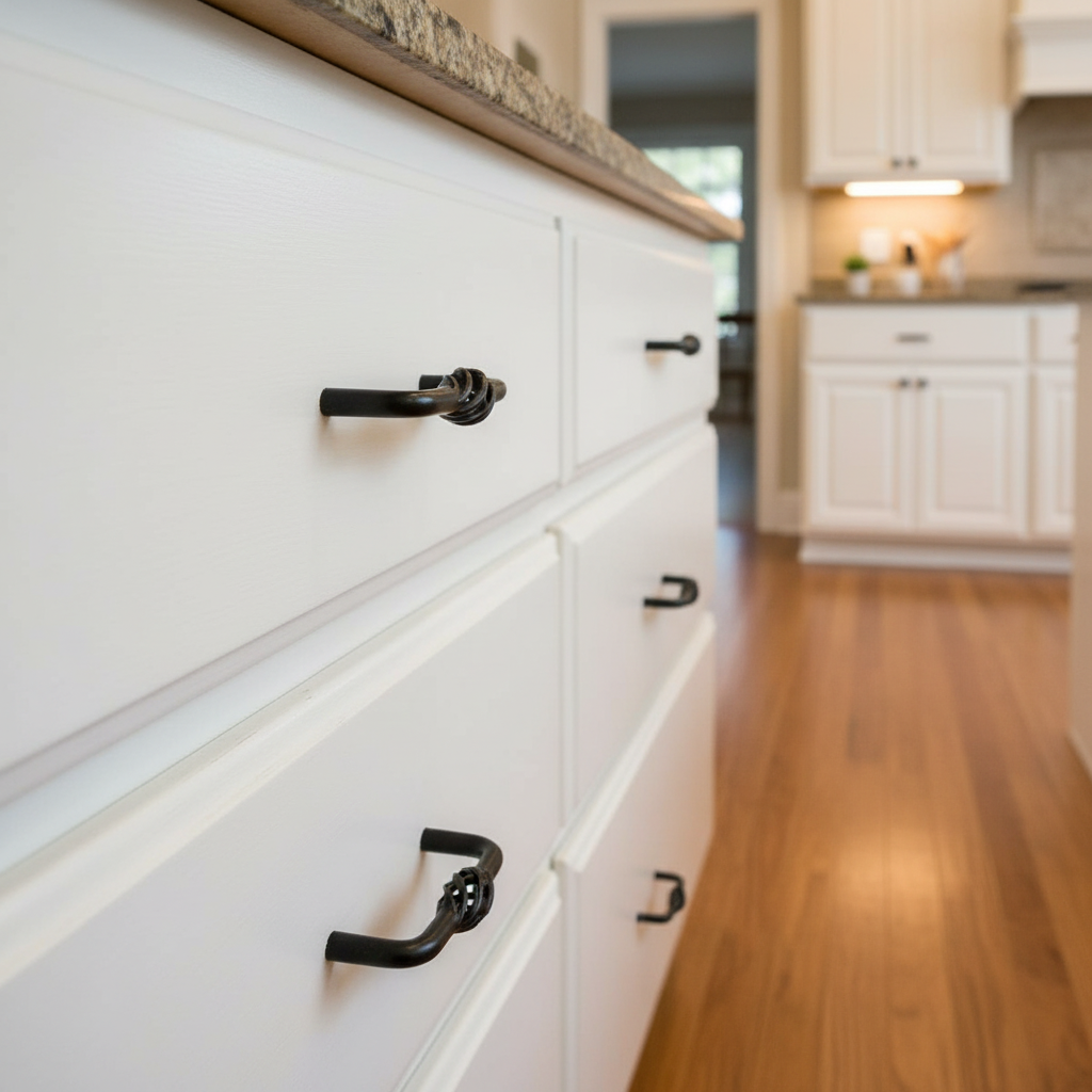 Cosmas 9992-96FB Flat Black Birdcage Cabinet Pull