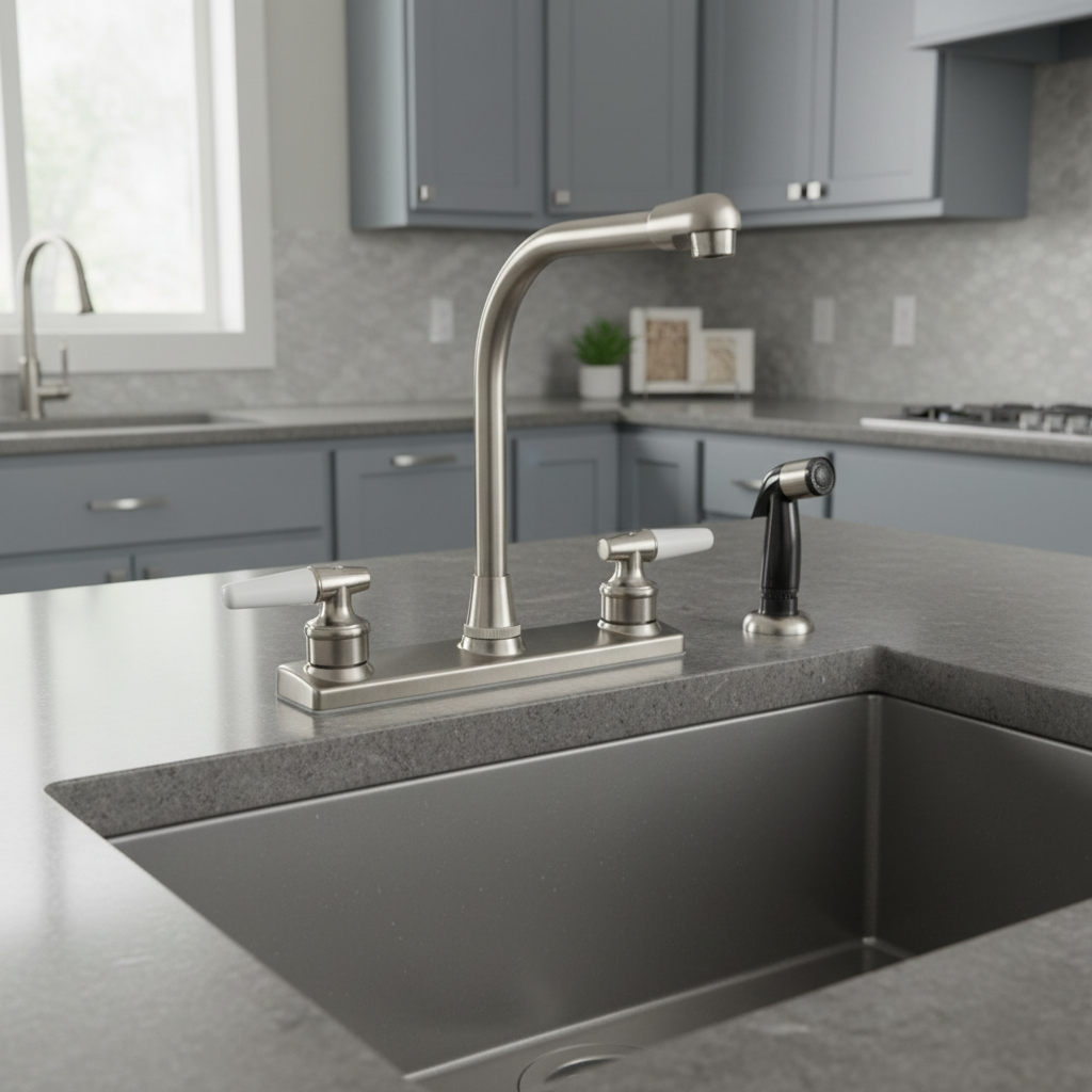 Crystal Cove 12-3099 Satin Nickel Kitchen Faucet w/ Sprayer