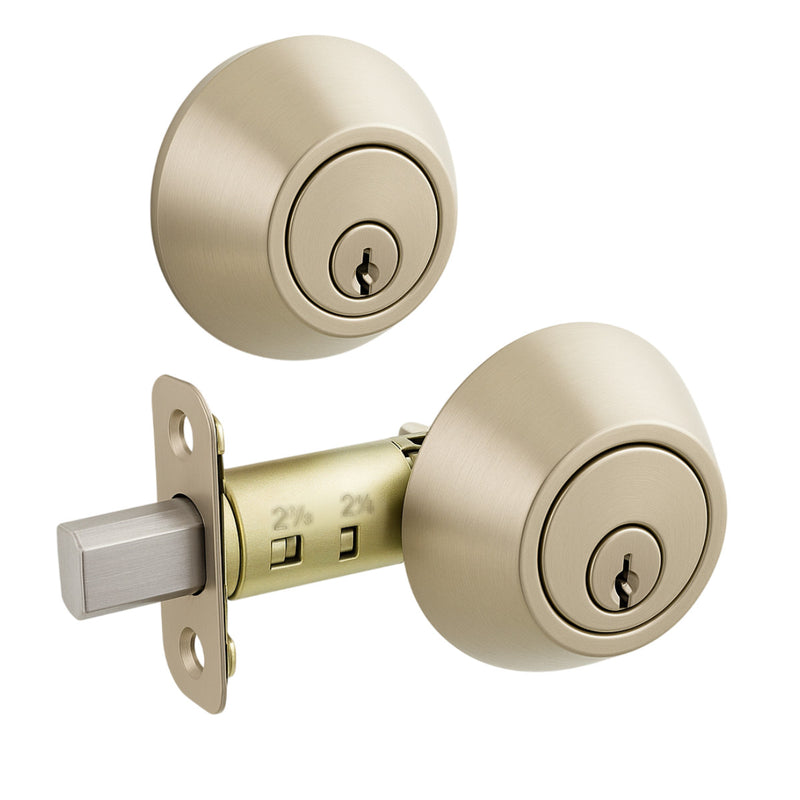 Cosmas Satin Nickel Double Cylinder Deadbolt