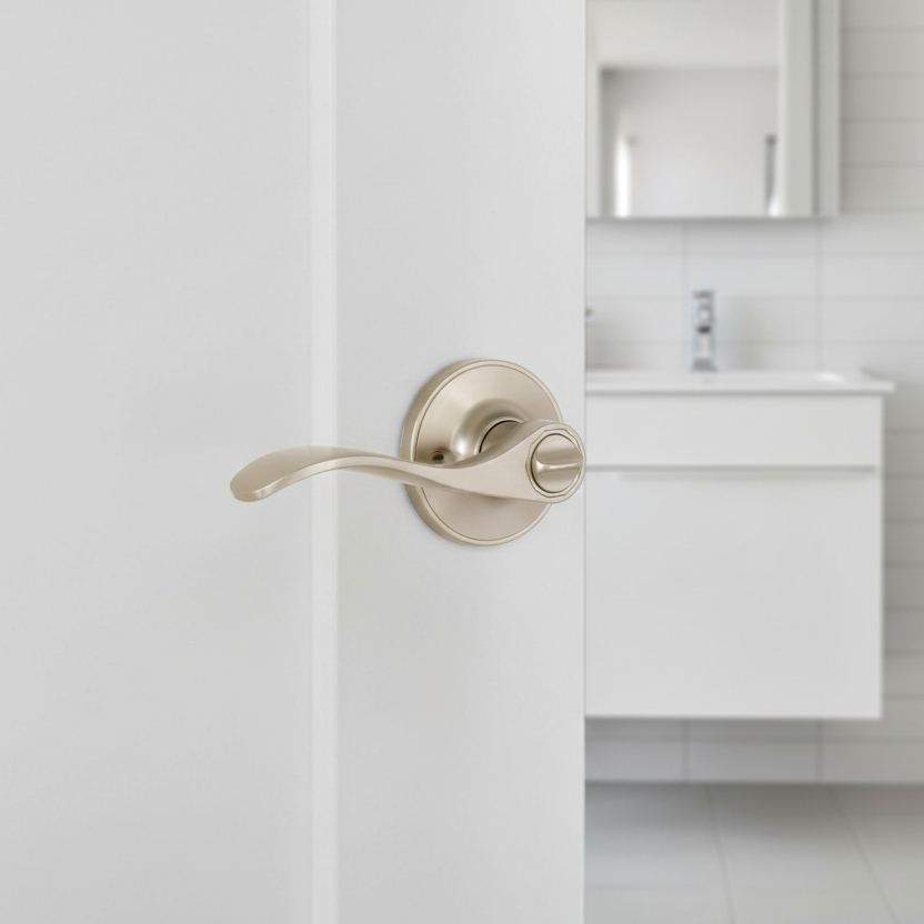 Cosmas 80 Series Satin Nickel Privacy Door Lever