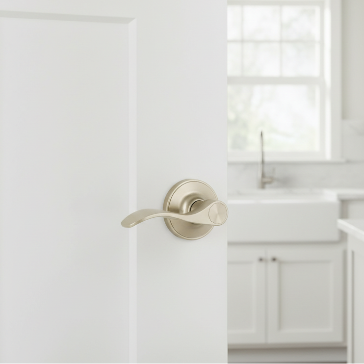 Cosmas 80 Series Satin Nickel Passage Door Lever