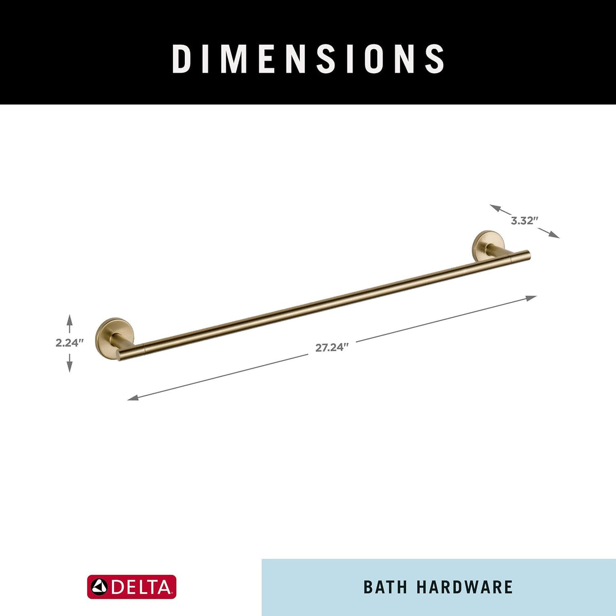 Delta Trinsic 24-Inch Towel Bar in Champagne Bronze