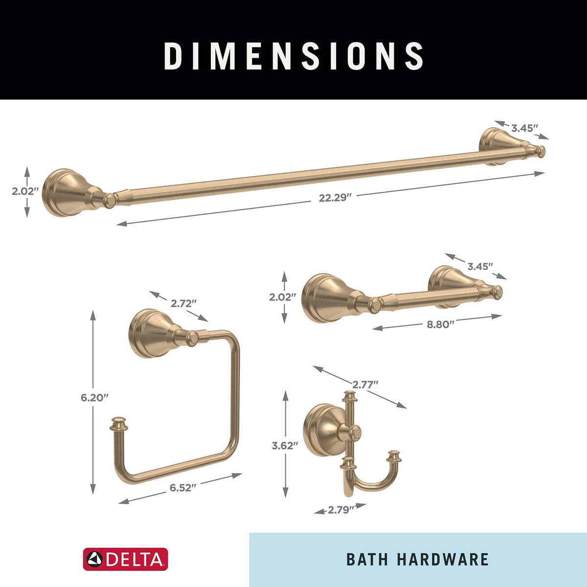 Delta Mylan 4-Piece Bathroom Accessory Set in Champagne Bronze