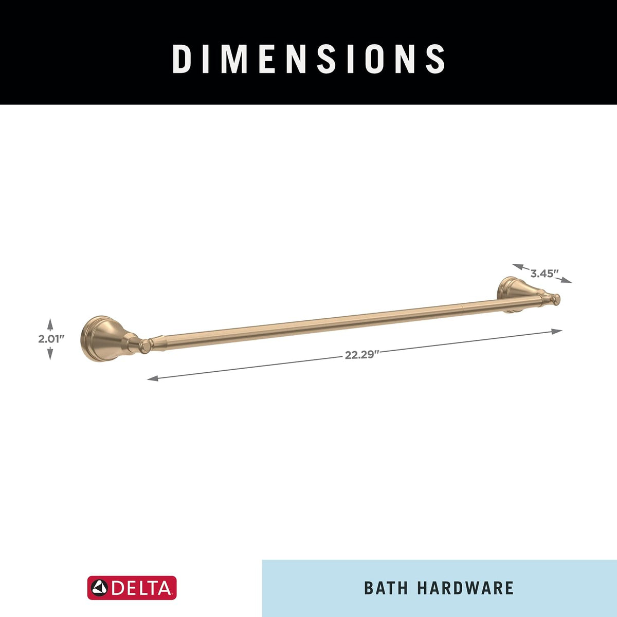 Delta Mylan 18-Inch Towel Bar with 6-Inch Extender in Champagne Bronze