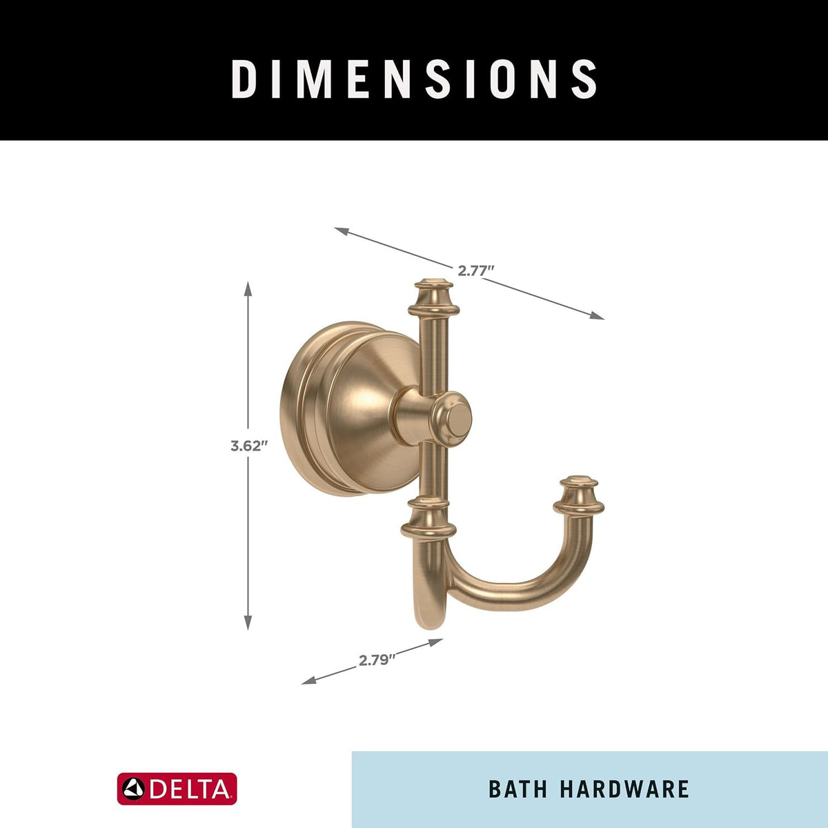 Delta Mylan Triple Robe Hook in Champagne Bronze