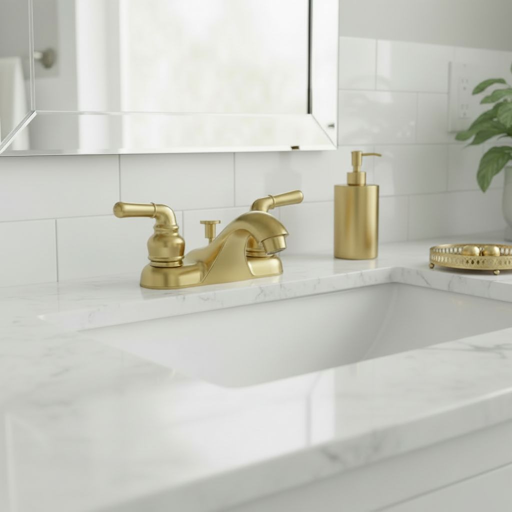 Designers Impressions 730301 Brushed Brass Lavatory Vanity Faucet