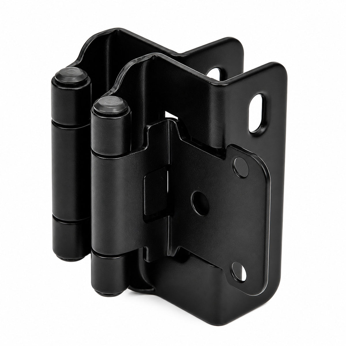 Diversa Partial Wrap 1/2" Overlay Matte Black Cabinet Hinges (Pair)