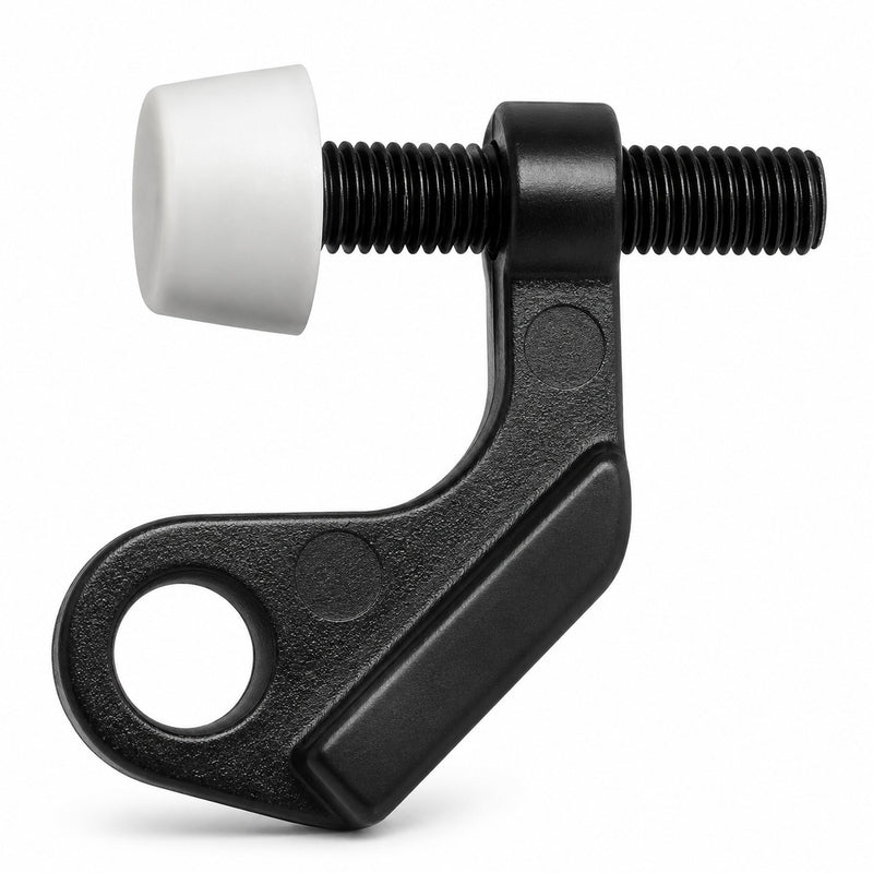 Door Protector Matte Black Hinge Pin Door Stop with White Rubber Tip