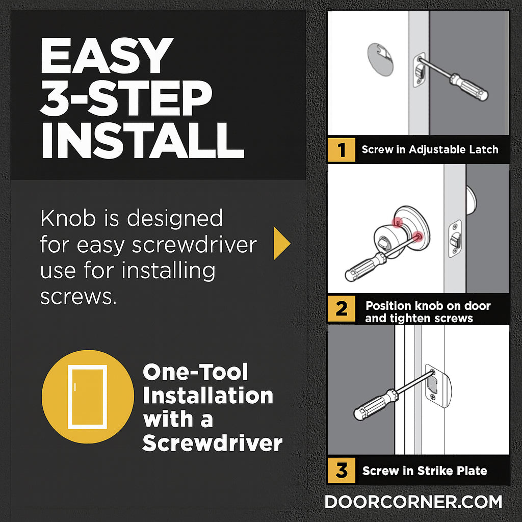 Ashland Matte Black Entry Knob with Matching Single Cylinder Deadbolt Combo Pack