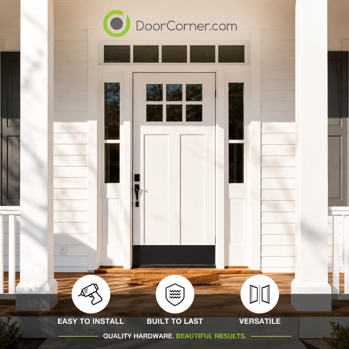 Flat Black Door Kick Plate