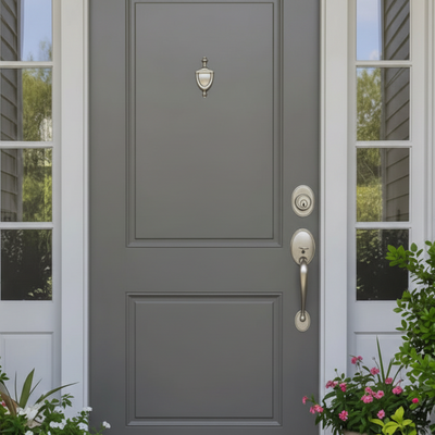 Frankfort Satin Nickel Traditional Handleset with Arlington Lever