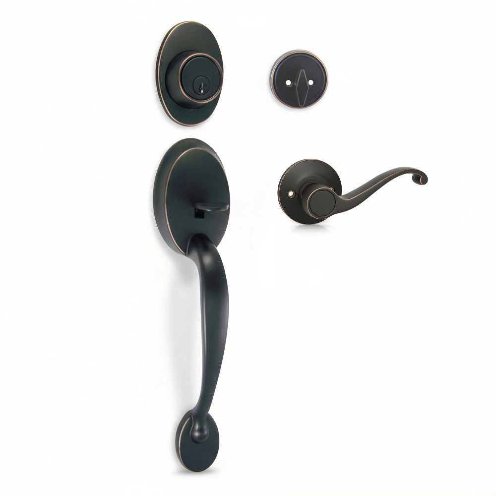 Frankfort Oil Rubbed Bronze Traditional Handleset with Richmond Lever