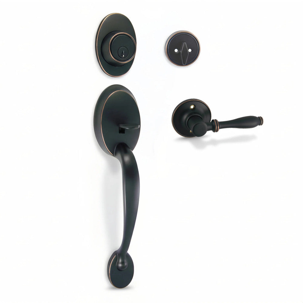 Frankfort Oil Rubbed Bronze Traditional Handleset with Villa Lever