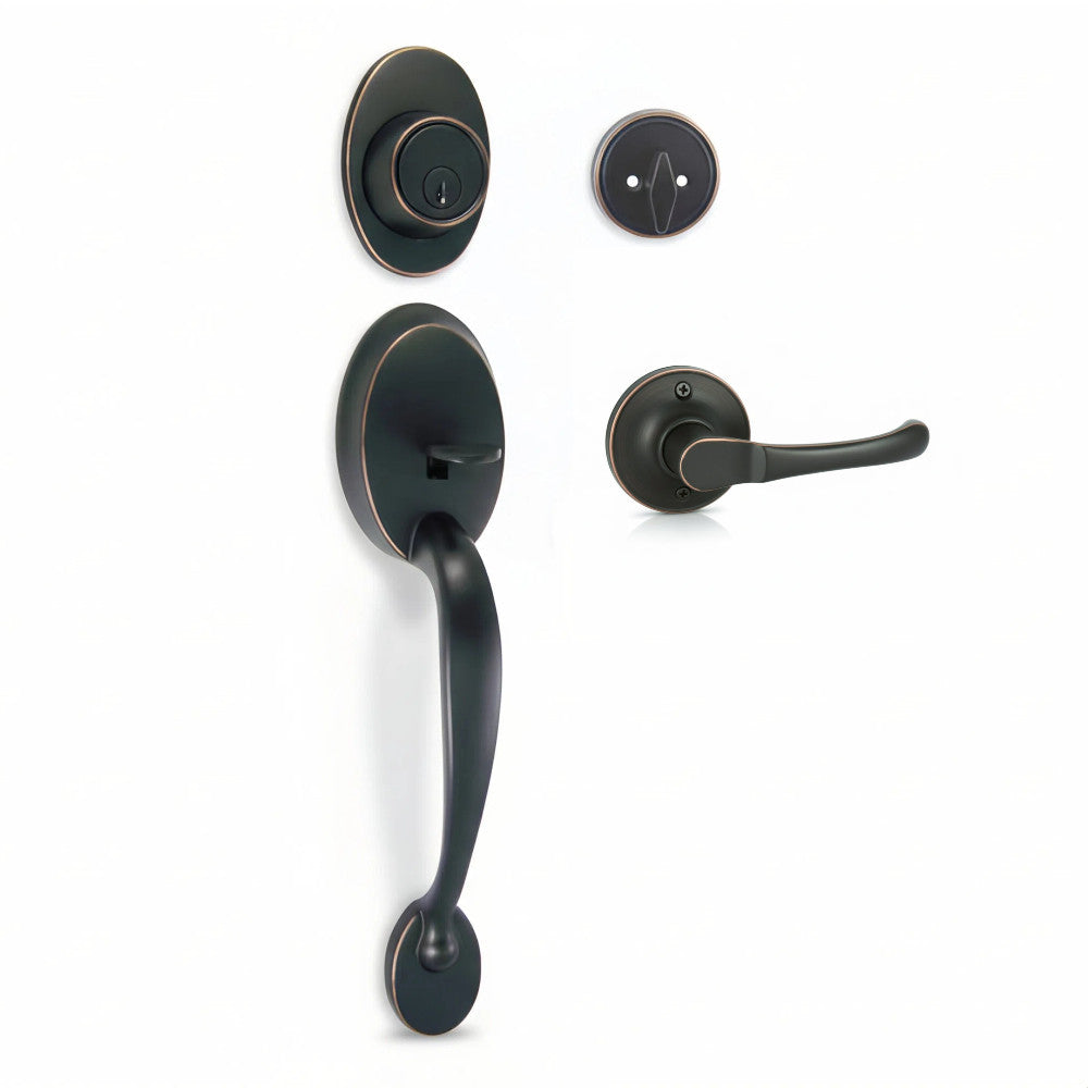 Frankfort Oil Rubbed Bronze Traditional Handleset with Arlington Lever
